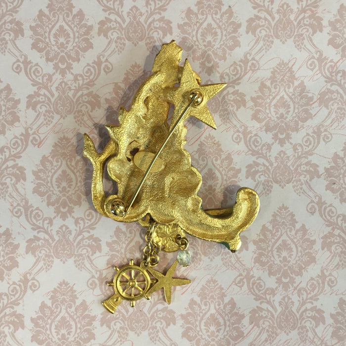 Kirks Folly Mermaid Brooch Gold