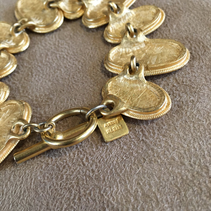 Anne Klein Orange Red Enamel Statement Bracelet