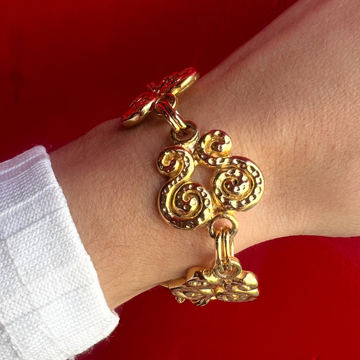 Vintage Gold Plated Scroll Bracelet