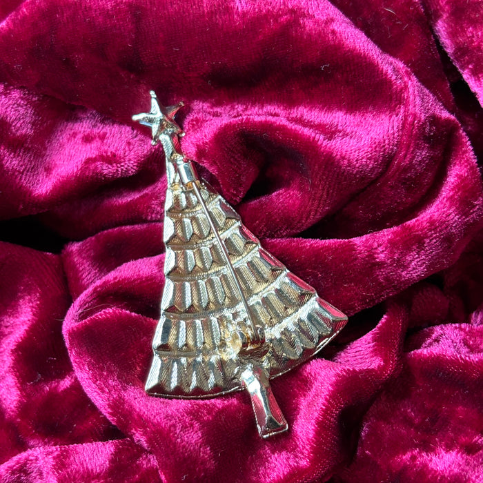 Art deco Style Green Christmas tree brooch