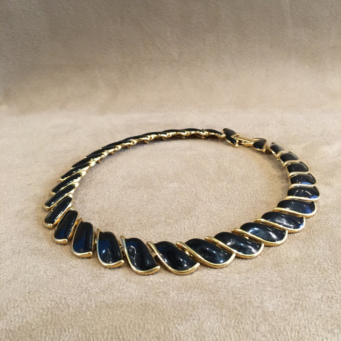 Napier Necklace Black and Gold Enamel