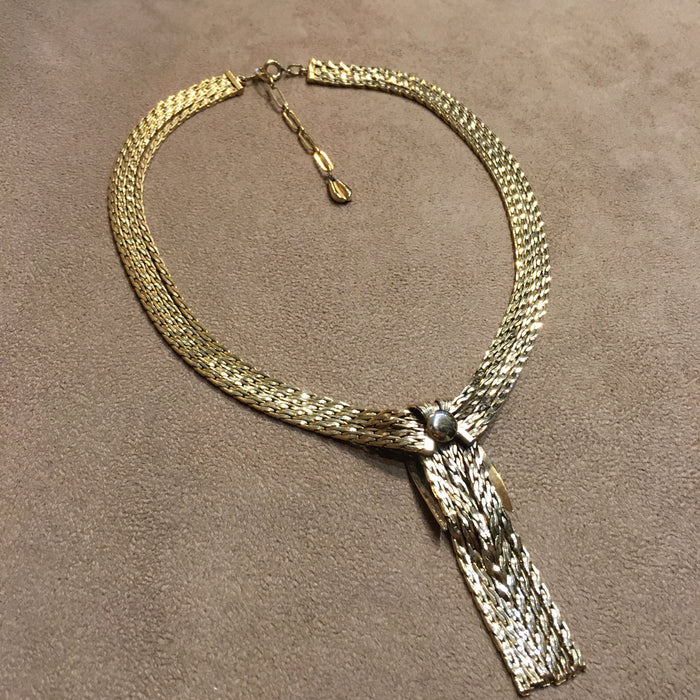 Vintage Gold Tassell Necklace 1970