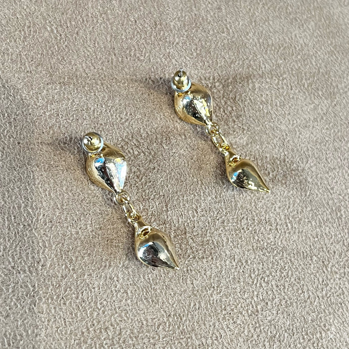 Vintage Gold Plated and Pearl Drop Earrings Pierced