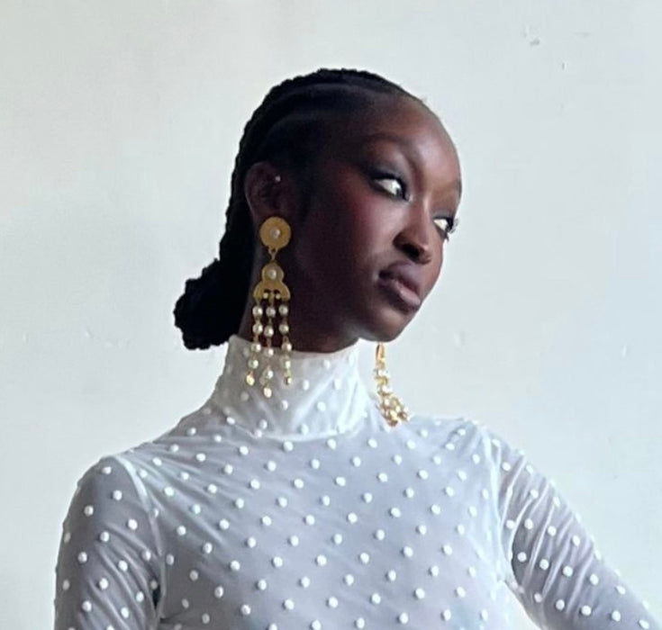 Vintage Rima Ariss Drop Pearl Chandelier Earrings