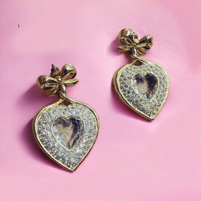Big Crystal heart drop earrings by Sphinx