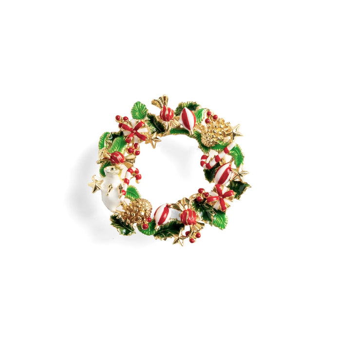 Christmas Wreath brooch by Bill Skinner