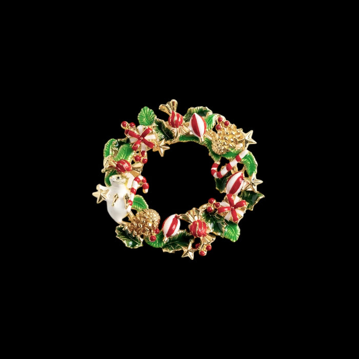 Christmas Wreath brooch by Bill Skinner