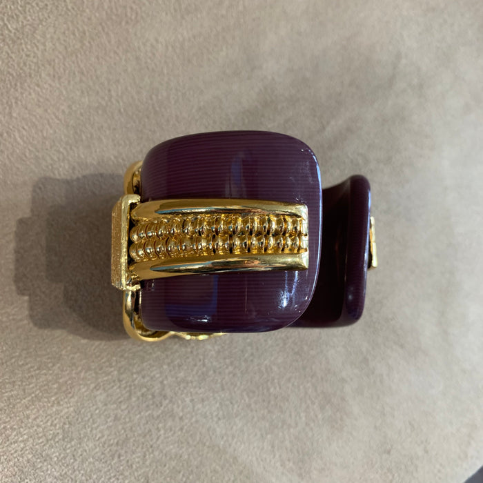 Vintage Escada Bracelet Large Statement Cuff Gold brown turquoise cuff