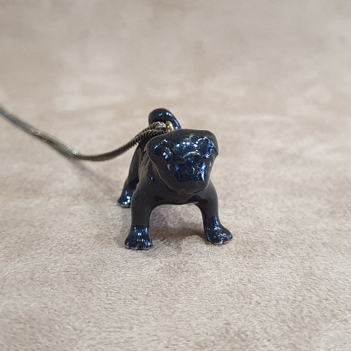 Black Pug Dog pendant by And Mary in porcelaine - The Hirst Collection