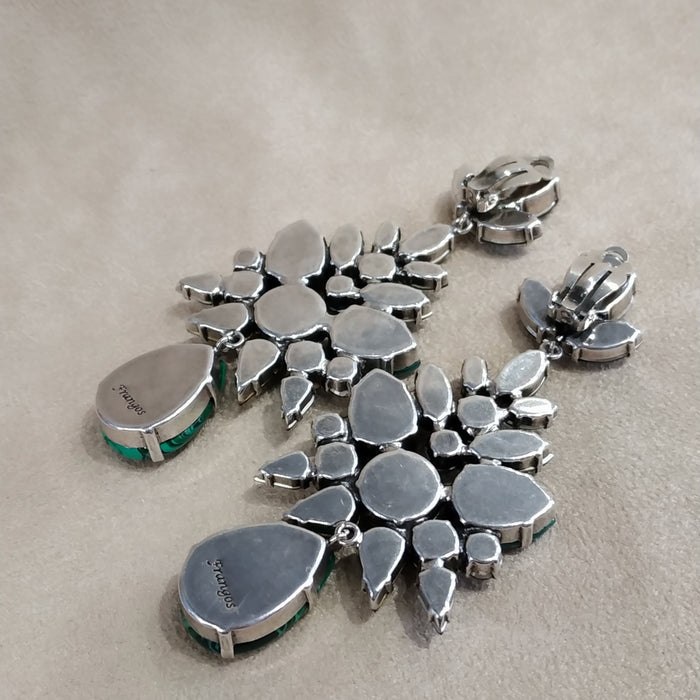 Malachite Emerald green statement earrings by Frangos - The Hirst Collection