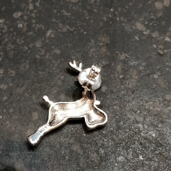 Christmas  Reindeer Earrings Silver Marcasite - The Hirst Collection