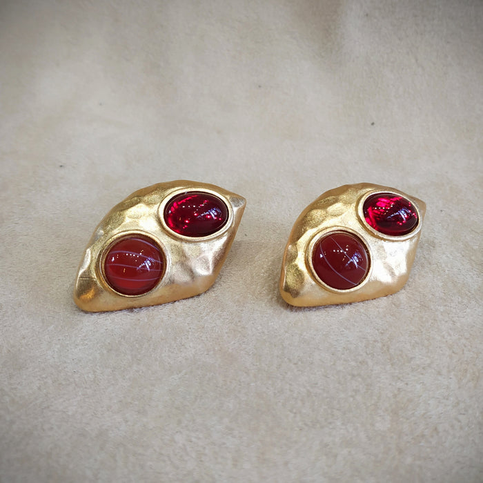 Yves Saint Laurent  Earrings Red  Gold Pierced earrings - The Hirst Collection