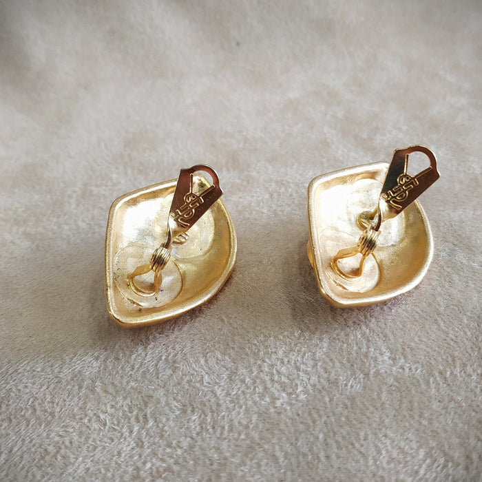 Yves Saint Laurent  Earrings Red  Gold Pierced earrings - The Hirst Collection