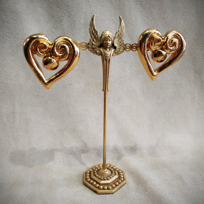 Christian Lacroix Gold Heart Earrings - The Hirst Collection