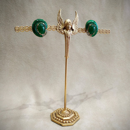 Trifari Green Earrings from the L’Orient Collection - The Hirst Collection