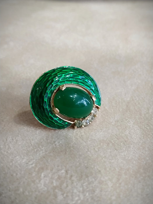 Trifari Green Earrings from the L’Orient Collection - The Hirst Collection