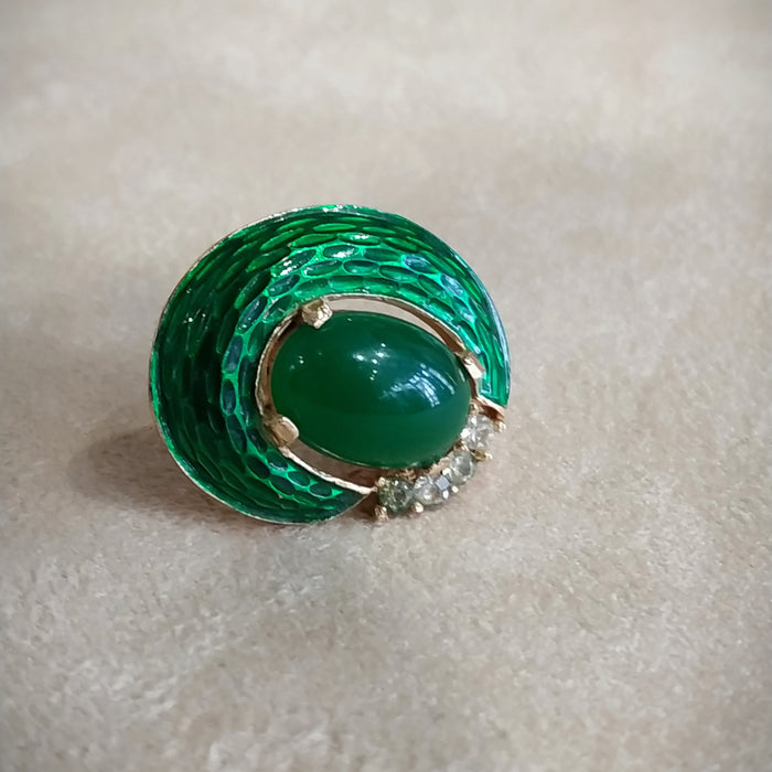 Trifari Green Earrings from the L’Orient Collection - The Hirst Collection