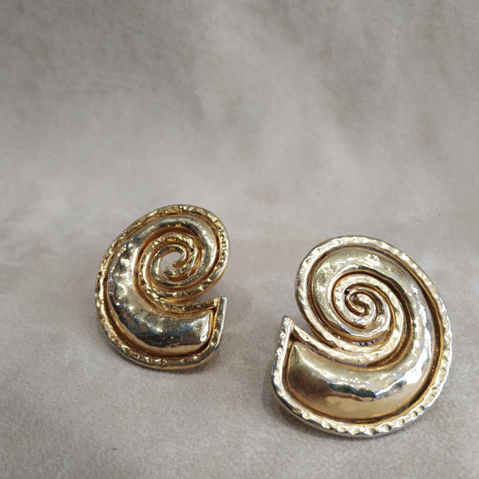 Edouard Rambaud Chunky Gold Spiral clip on earrings - The Hirst Collection