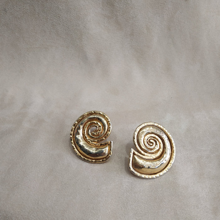 Edouard Rambaud Chunky Gold Spiral clip on earrings - The Hirst Collection