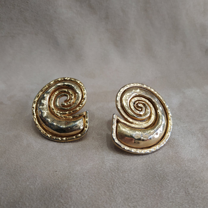 Edouard Rambaud Chunky Gold Spiral clip on earrings - The Hirst Collection