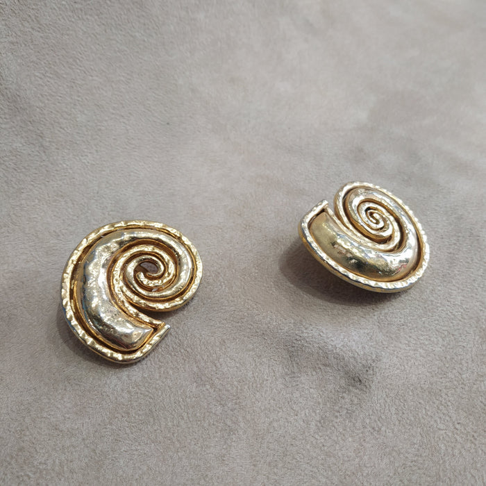 Edouard Rambaud Chunky Gold Spiral clip on earrings - The Hirst Collection