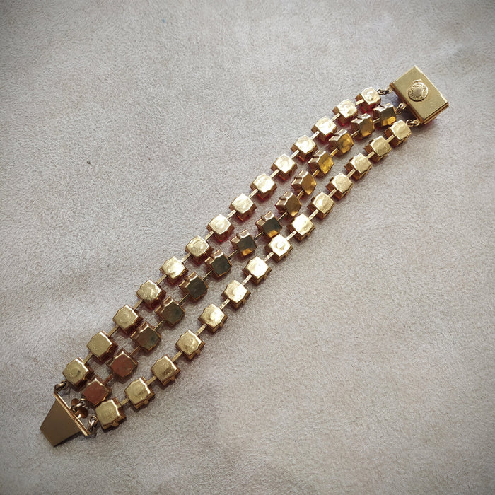 Askew London Red Crystal Triple row Bracelet - The Hirst Collection
