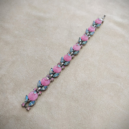 Vintage Trifari Pink Aurora Borealis Berry Bracelet - The Hirst Collection
