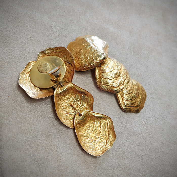 Dominique Aurientis statement Golden Shell  Earrings - The Hirst Collection