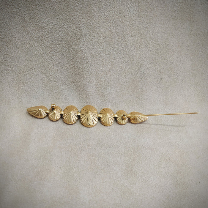 Yves Saint Laurent Gold  Blue Bar brooch vintage YSL - The Hirst Collection