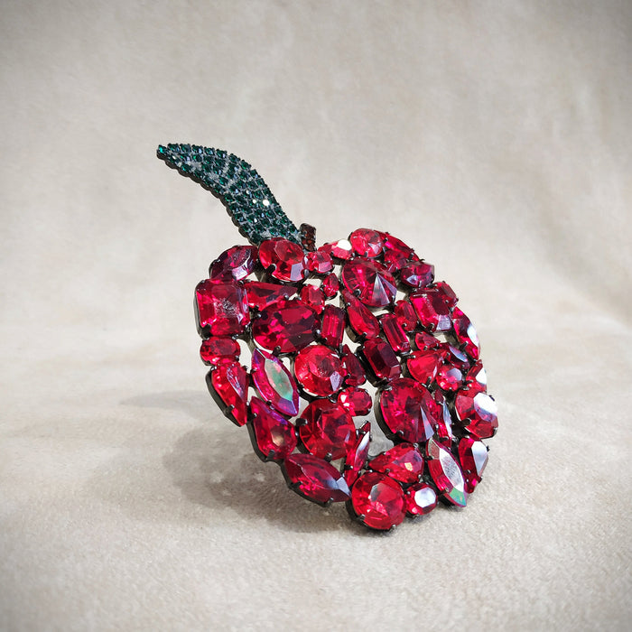 Cristobal Large Red Apple crystal brooch - The Hirst Collection