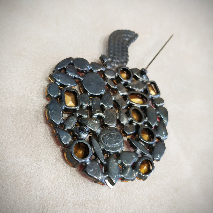 Cristobal Large Red Apple crystal brooch - The Hirst Collection