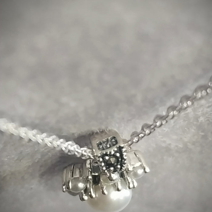 Sparkly Freshwater Pearl Marcasite Star Necklace - The Hirst Collection