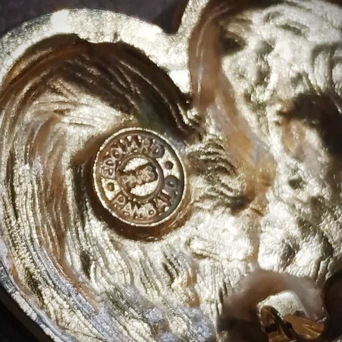 Edouard Rambaud Chunky Gold Heart vintage clip on earrings - The Hirst Collection