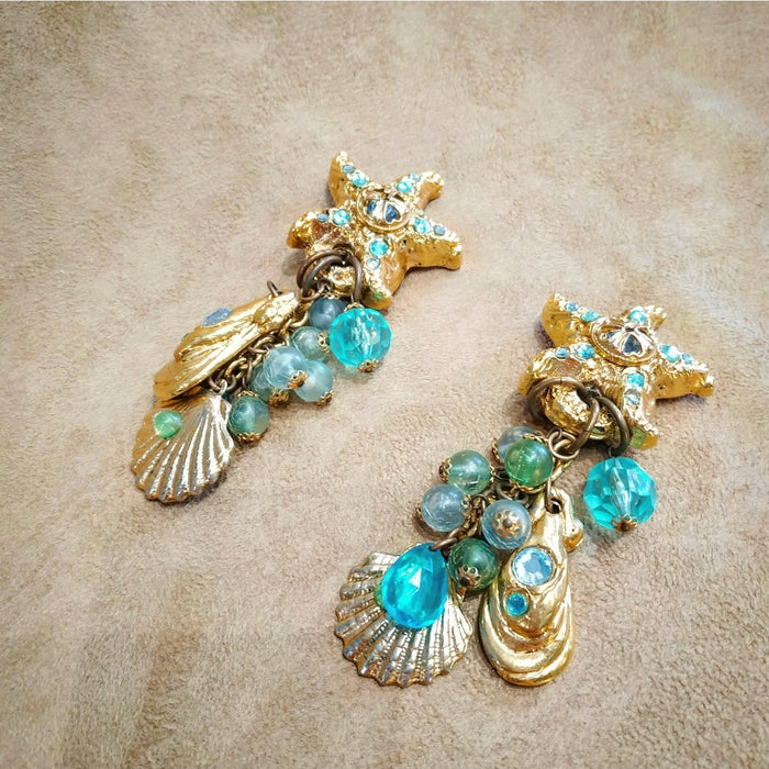 Jacky De G Pairs Ocean Paris Sealife chandelier earrings - The Hirst Collection