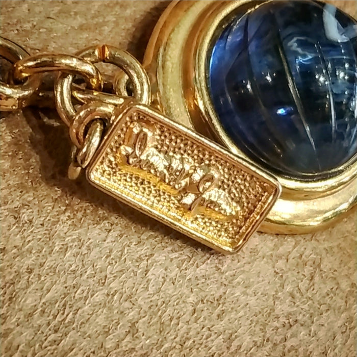 David Grau Vintage statement Blue Green Cabochon necklace - The Hirst Collection