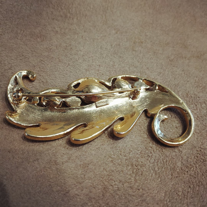 Trifari Vintage Red leaf enamel Brooch - The Hirst Collection