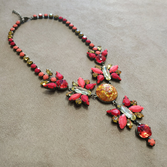Frangos fire butterfly burnt orange  Necklace - The Hirst Collection