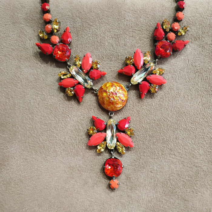 Frangos fire butterfly burnt orange  Necklace - The Hirst Collection