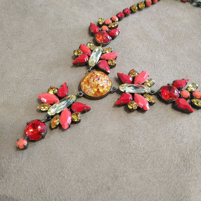Frangos fire butterfly burnt orange  Necklace - The Hirst Collection