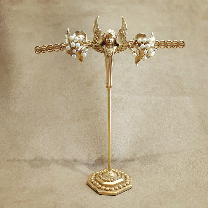 Trifari Golden Pearl Leafy Earrings Vintage - The Hirst Collection