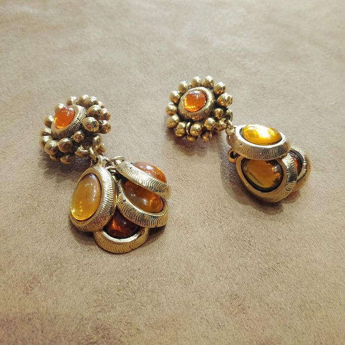 Amber Glass Drop clip on earring by Satellite Paris - The Hirst Collection