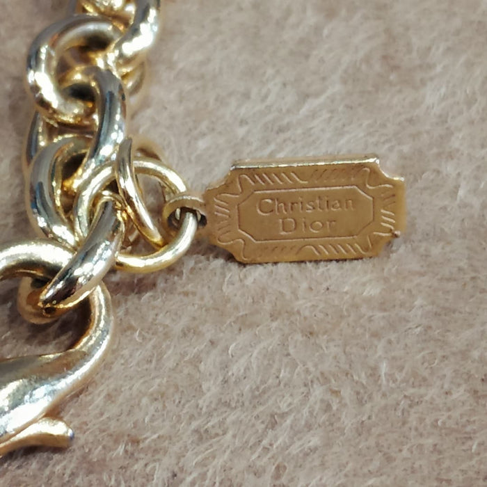 Dior Long gold sautoir chain with Glass Turquoise and Pearl - The Hirst Collection