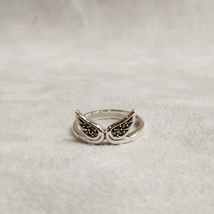 Wings ring in Silver Marcasite - The Hirst Collection