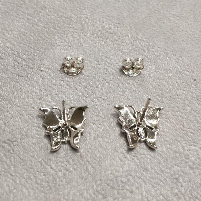 Silver Marcasite Butterfly studs Earrings - The Hirst Collection