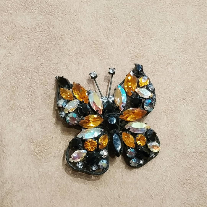 Amber Crystal Butterfly brooch by Regency - The Hirst Collection
