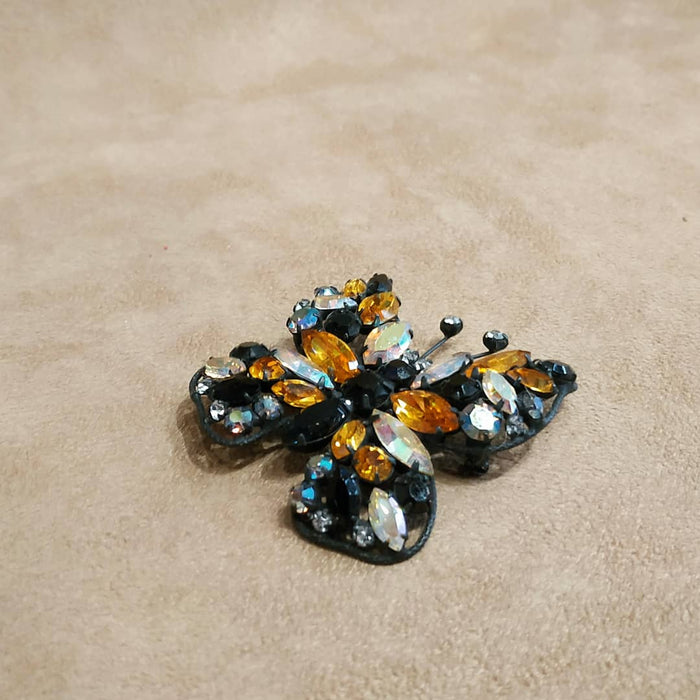 Amber Crystal Butterfly brooch by Regency - The Hirst Collection