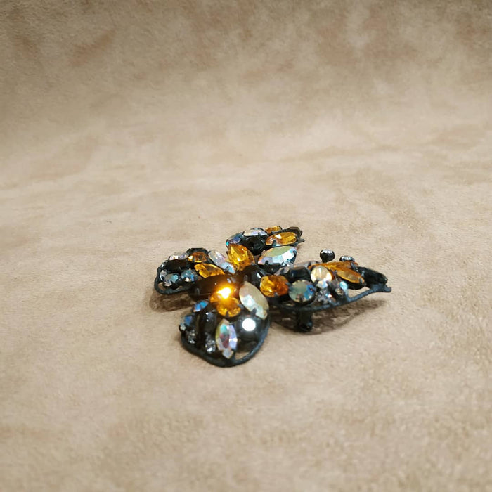 Amber Crystal Butterfly brooch by Regency - The Hirst Collection