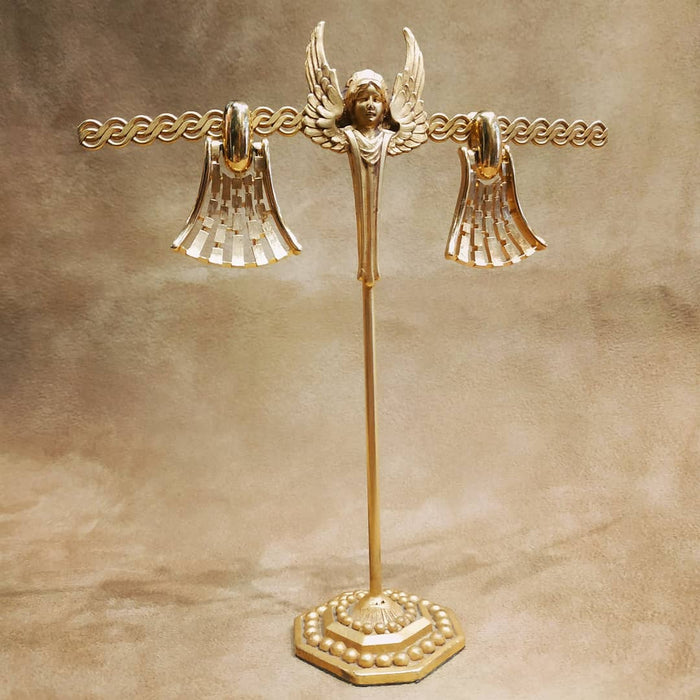 Monet Vintage Fan Drop Gold Clip On Earrings - The Hirst Collection