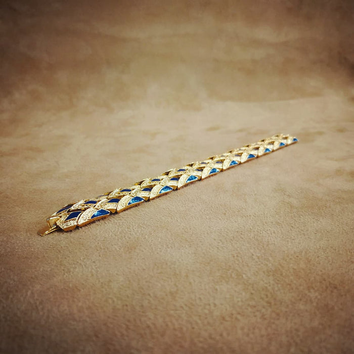 Balenciaga Blue chequered vintage bracelet - The Hirst Collection