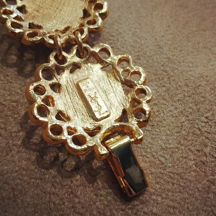 Yves Saint Laurent golden floral pearl bracelet - The Hirst Collection